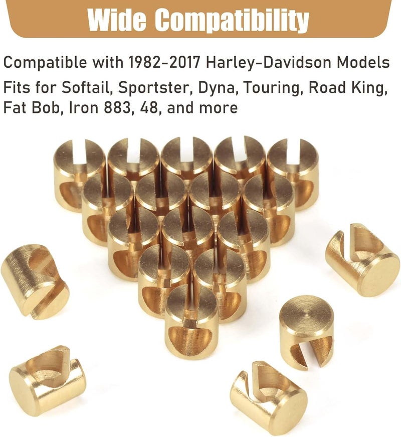 Atesilor 20 Pcs Throttle and Idle Cable Ferrules for Harley Davidson 1982-2017 Carburetor, Replacement Throttle Cable End Nut 56508-76 - Image 3